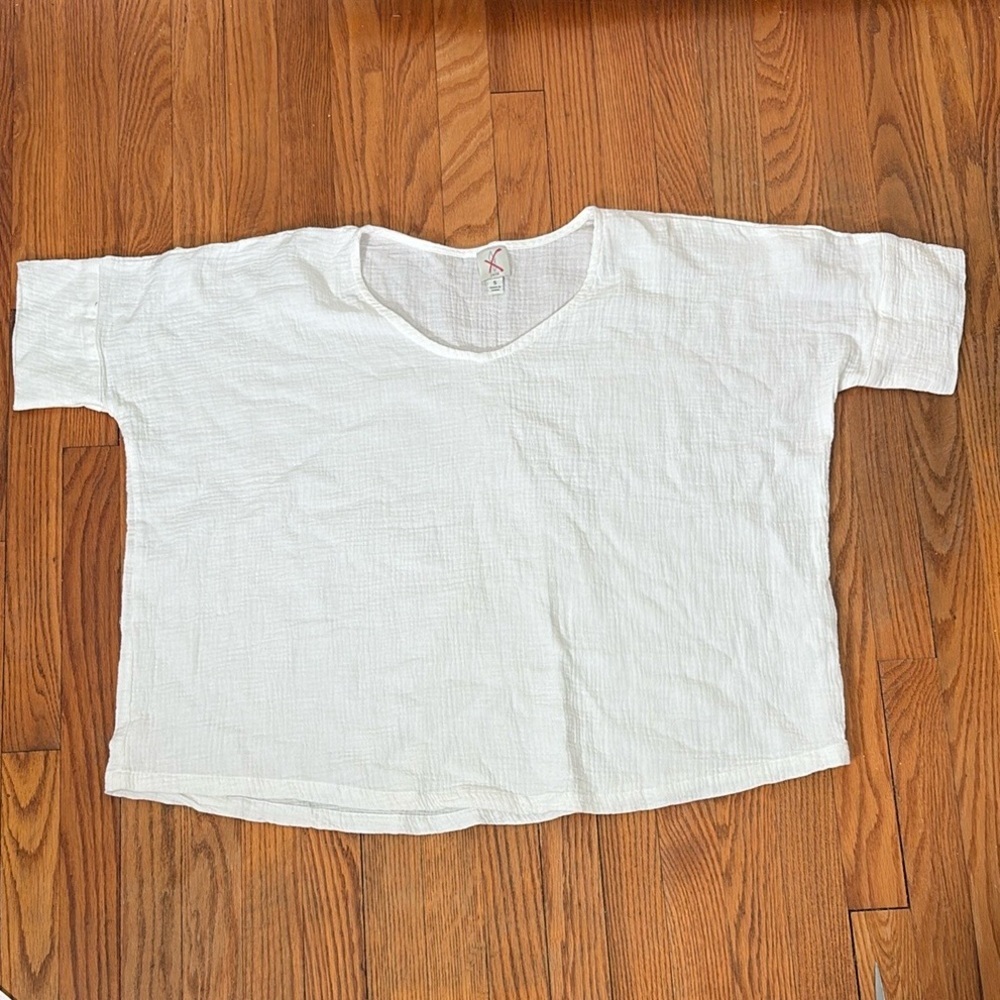 Joie 100% cotton boxy gauze‎ top shirt Oversized white size S